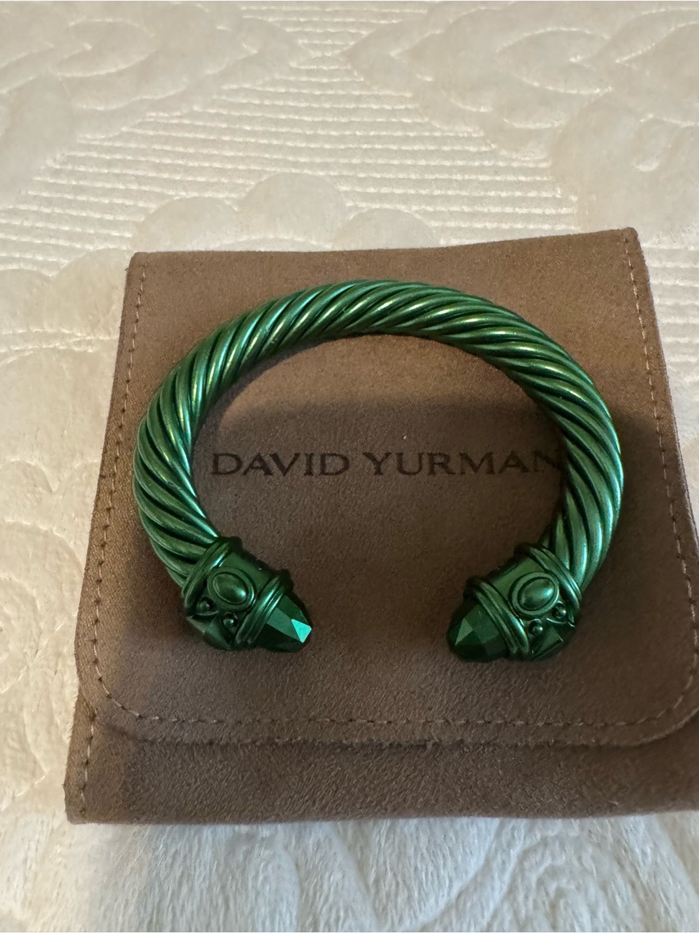 Rare David Yurman Green Aluminum Cable Bracelet